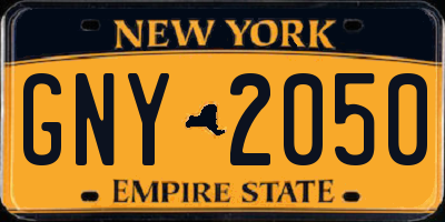 NY license plate GNY2050