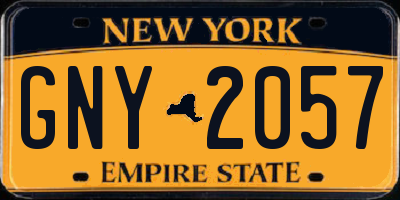 NY license plate GNY2057