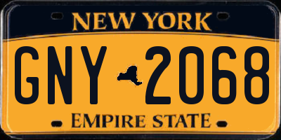 NY license plate GNY2068