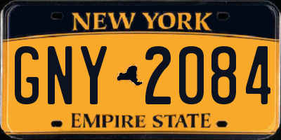 NY license plate GNY2084