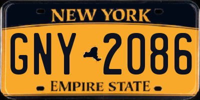 NY license plate GNY2086