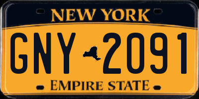 NY license plate GNY2091