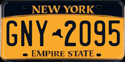 NY license plate GNY2095