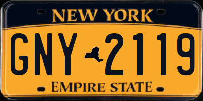 NY license plate GNY2119
