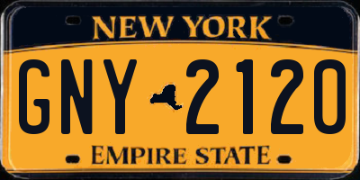NY license plate GNY2120