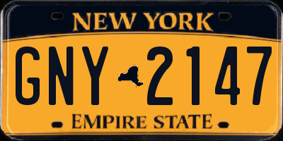 NY license plate GNY2147