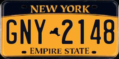 NY license plate GNY2148
