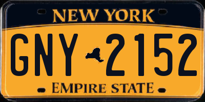 NY license plate GNY2152