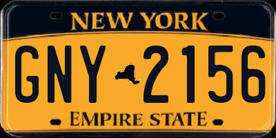 NY license plate GNY2156