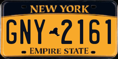 NY license plate GNY2161