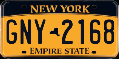 NY license plate GNY2168