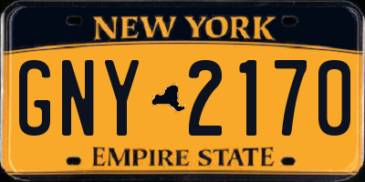 NY license plate GNY2170