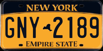 NY license plate GNY2189