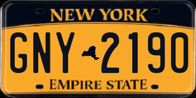 NY license plate GNY2190