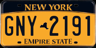 NY license plate GNY2191