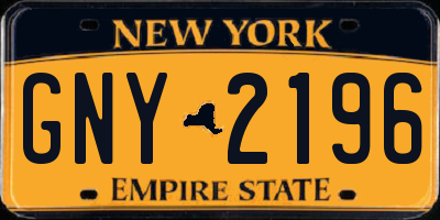 NY license plate GNY2196