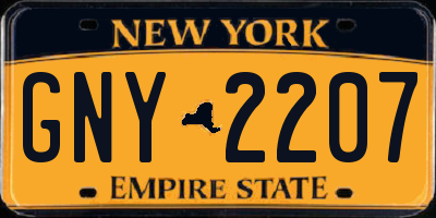 NY license plate GNY2207