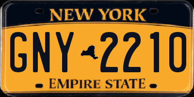 NY license plate GNY2210