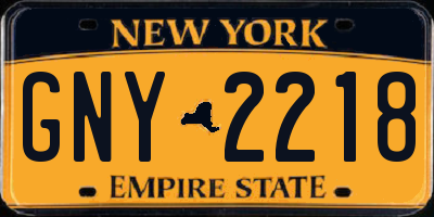 NY license plate GNY2218