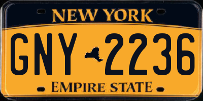 NY license plate GNY2236
