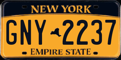 NY license plate GNY2237