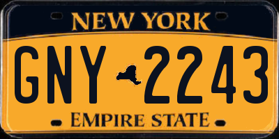 NY license plate GNY2243