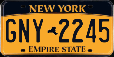 NY license plate GNY2245