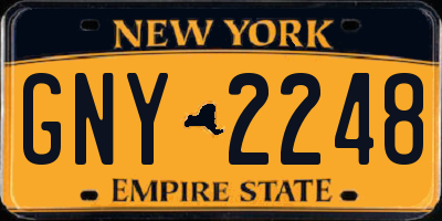 NY license plate GNY2248