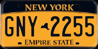 NY license plate GNY2255
