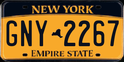 NY license plate GNY2267