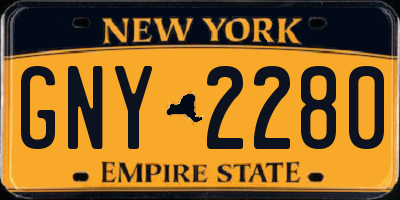 NY license plate GNY2280