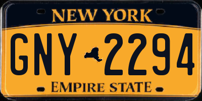 NY license plate GNY2294