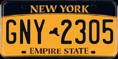NY license plate GNY2305