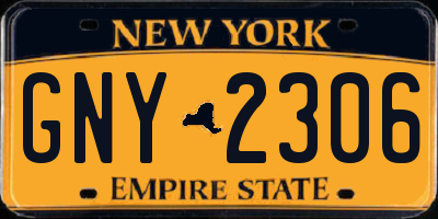 NY license plate GNY2306