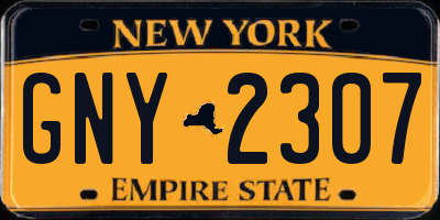 NY license plate GNY2307