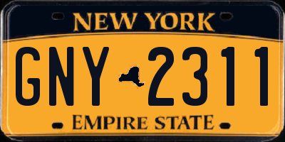 NY license plate GNY2311