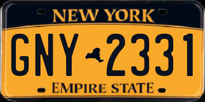 NY license plate GNY2331