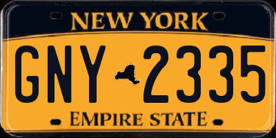 NY license plate GNY2335