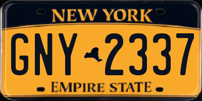 NY license plate GNY2337