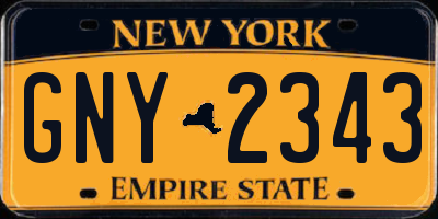 NY license plate GNY2343