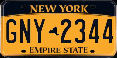 NY license plate GNY2344