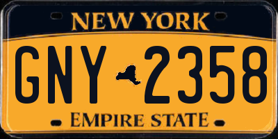 NY license plate GNY2358