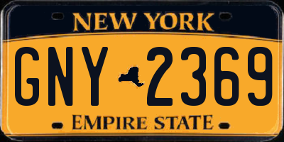 NY license plate GNY2369