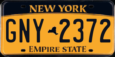 NY license plate GNY2372