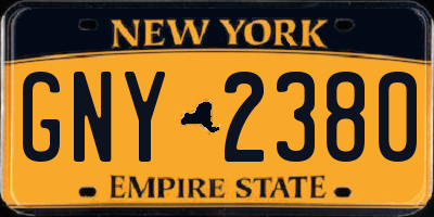 NY license plate GNY2380