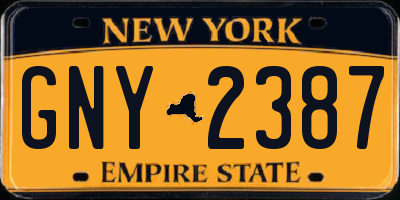 NY license plate GNY2387