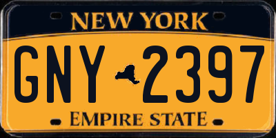 NY license plate GNY2397