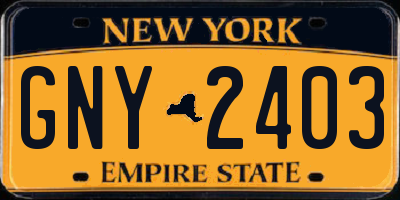 NY license plate GNY2403