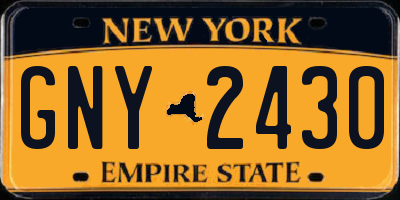 NY license plate GNY2430