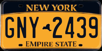NY license plate GNY2439